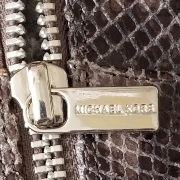 Michael Kors Bromley Gray Snake Print Leather Over-the-Knee Boots - Picture 8 of 10